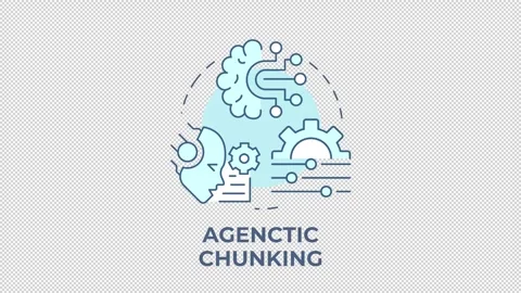 Agenctic chunking blue concept icon animation Stock Footage 337935497