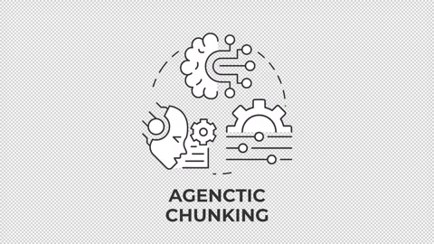 Agenctic chunking line concept icon animation Stock Footage 337774130