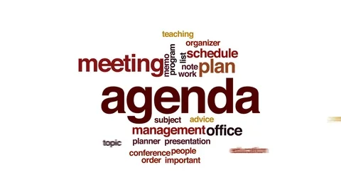 Agenda animated word cloud, text design animation. Stock Footage 72889176