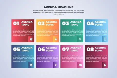 Agenda chart infographic 스톡 일러스트