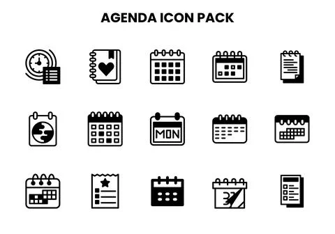Agenda DuoTone Bundle Icons Pack Ilustración de archivo