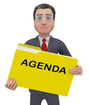 Agenda Folder Meaning Binder Schedule 3d Rendering Ilustración de archivo