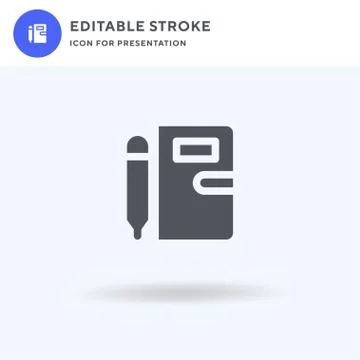 Agenda icon vector, filled flat sign, solid pictogram isolated on white, logo Stock Illustration