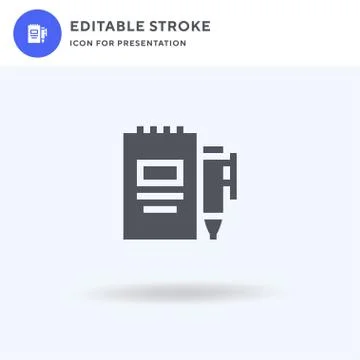 Agenda icon vector, filled flat sign, solid pictogram isolated on white, logo Stock Illustration