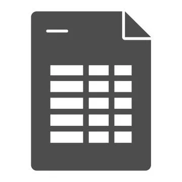 Agenda list solid icon. Time table note vector illustration isolated on white Stock Illustration