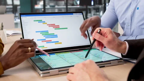 Agenda Management Software: Gantt Chart Project Schedule Stock Footage 330583097