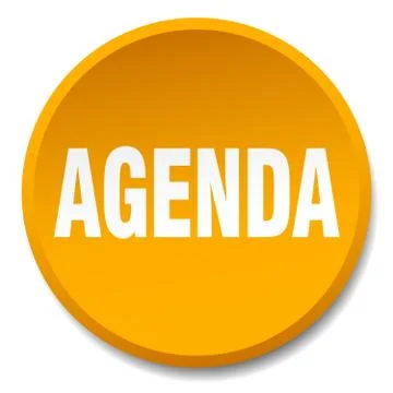 Agenda orange round flat isolated push button Stock Illustration