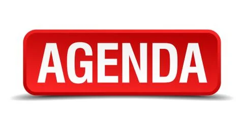 Agenda red three-dimensional square button isolated on white background Stock Illustration