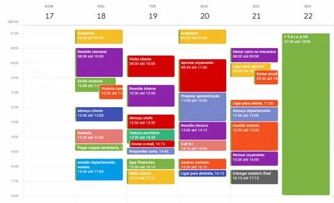 Agenda semana de trabalho com muitos compromissos e inicio de férias Stock Illustration