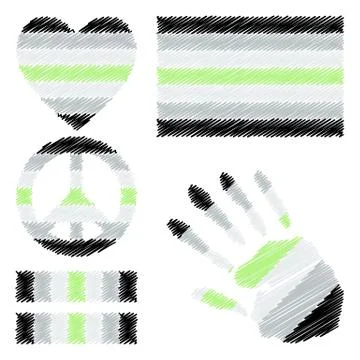 Agender pride design elements. Stock Illustration
