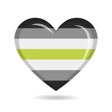 Agender pride flag in heart shape vector illustration Stock Illustration