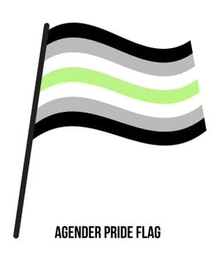 Agender Pride Flag Waving Vector Illustration Designed with Correct Color Illustrazione stock