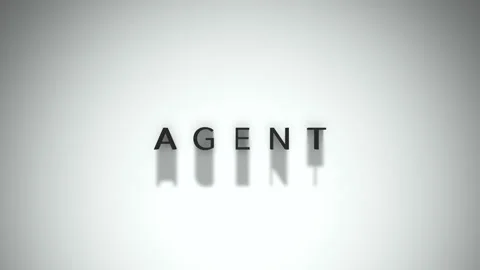 Agent 3D title animation matte black text on a white background Stock Footage 300715487