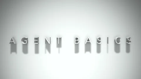 agent basics 3D title animation white te... | Stock Video | Pond5