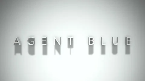 Agent blue 3D title animation with shadows on a white background Stock Footage 297028325