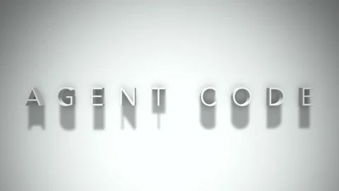 Agent code 3D title animation with shadows on a white background Stock Footage 297095697