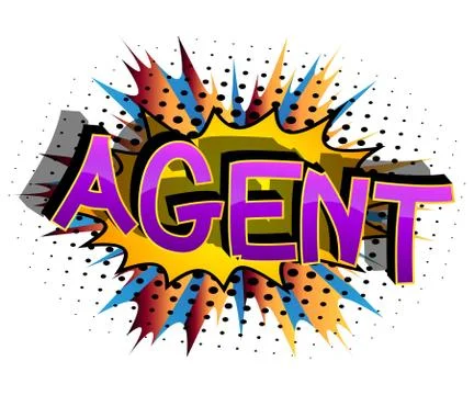 Agent Comic book style cartoon words on abstract comics background. Stock-Illustration