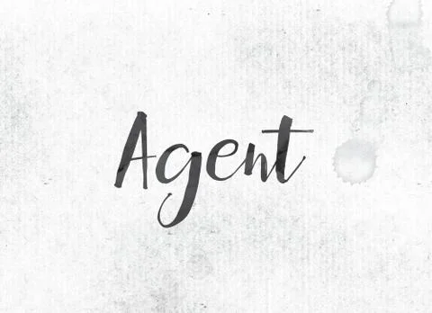 Agent Concept Painted Ink Word and Theme Stock Illustration