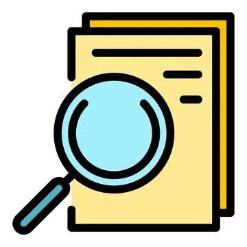 Agent doc search icon color outline vector イラスト素材