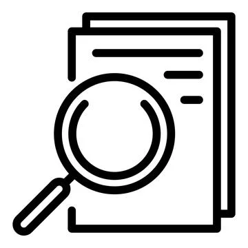 Agent doc search icon, outline style Illustrazione stock
