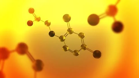 Agent Orange Molecule - Vietnam War Concept - Orange Tint 00153 Stock-Illustration