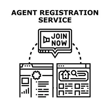 Agent registration service creating property search platform Ilustración de archivo