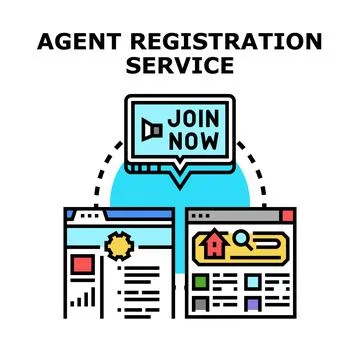 Agent registration service creating property search platform Ilustración de archivo
