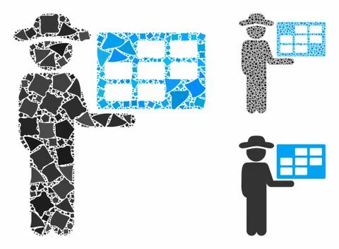 Agent schedule Composition Icon of Trembly Items 스톡 일러스트