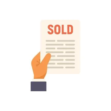 Agent sold contract icon flat vector. Service support Illustrazione stock