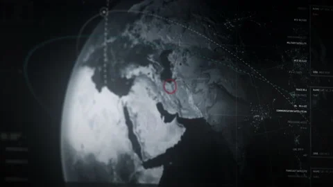 The agent uses an observation satellite to track a criminal's location in Iran. Video stock 224170914