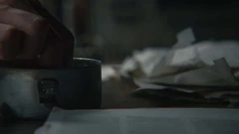 Agent using the Ashtray to put cigarettes Stock Footage 258166139