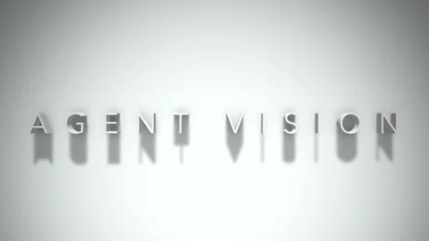 Agent vision 3D title animation white text on a white background Stock Footage 299421885