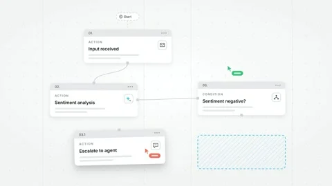 Agent Workflow Canvas Automation Process Diagram UI UX Flowchart Horizontal Stock Footage 346163568