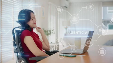 Agentic AI future of payment fintech concept easy smart life for Gen z user Stock-Footage 332473611