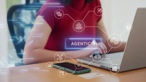 Agentic AI future of payment fintech concept easy smart life for Gen z user Vídeo Stock 333030496