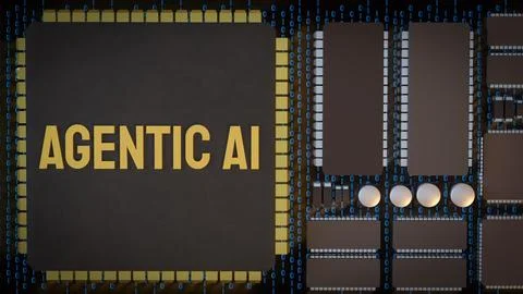 The Agentic ai for technology or it concept 3d Rendering. Stock Illustration