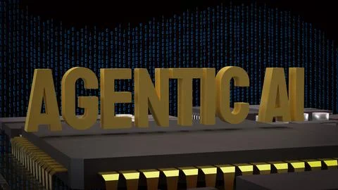 The Agentic ai for technology or it concept 3d Rendering. Stockillustratie