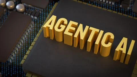 The Agentic ai for technology or it concept 3d Rendering. Stock Illustration