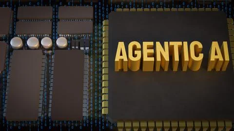 The Agentic ai for technology or it concept 3d Rendering. Stockillustratie