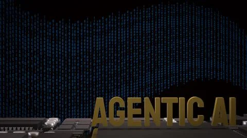 The Agentic ai for technology or it concept 3d Rendering. Stockillustratie