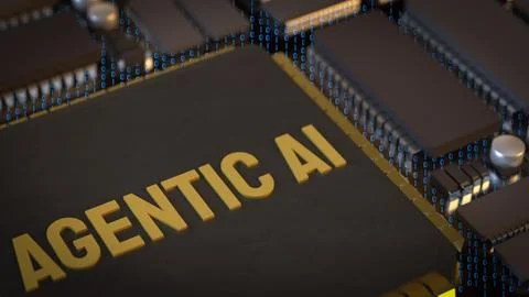 The Agentic ai for technology or it concept 3d Rendering. Stock Illustration