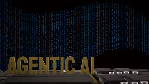 The Agentic ai for technology or it concept 3d Rendering. Stock Illustration