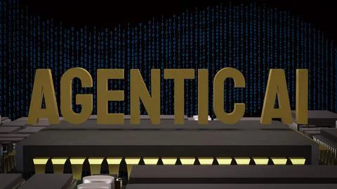 The Agentic ai for technology or it concept 3d Rendering. Stockillustratie