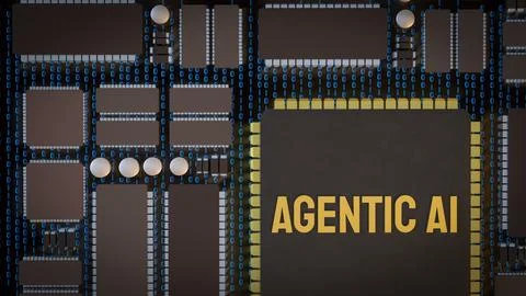 The Agentic ai for technology or it concept 3d Rendering. 库存插图