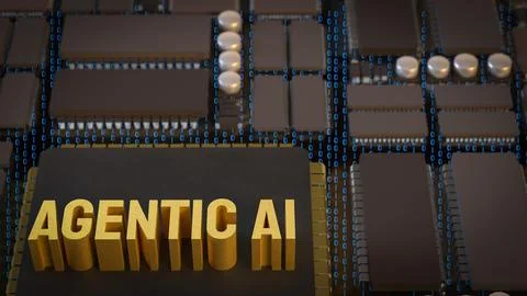The Agentic ai for technology or it concept 3d Rendering. 库存插图