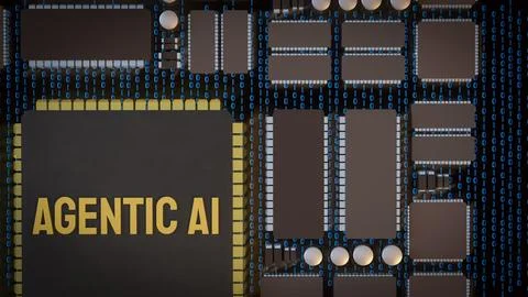 The Agentic ai for technology or it concept 3d Rendering. Stockillustratie