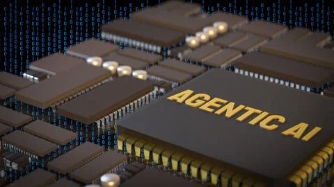 The Agentic ai for technology or it concept 3d Rendering. Stockillustratie