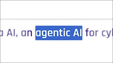 Agentic AI text search highlight on screen kinetic typography animation Stock Footage 335760867