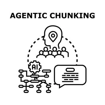 Agentic chunking process for problem solving and task management Stock Illustration