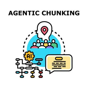 Agentic chunking process for problem solving and task management Stock Illustration